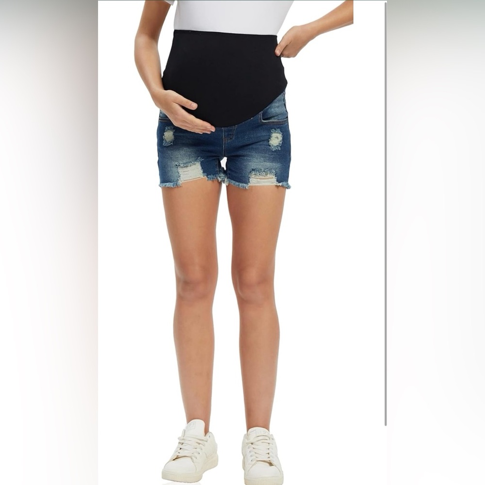 Foucome maternity denim shorts